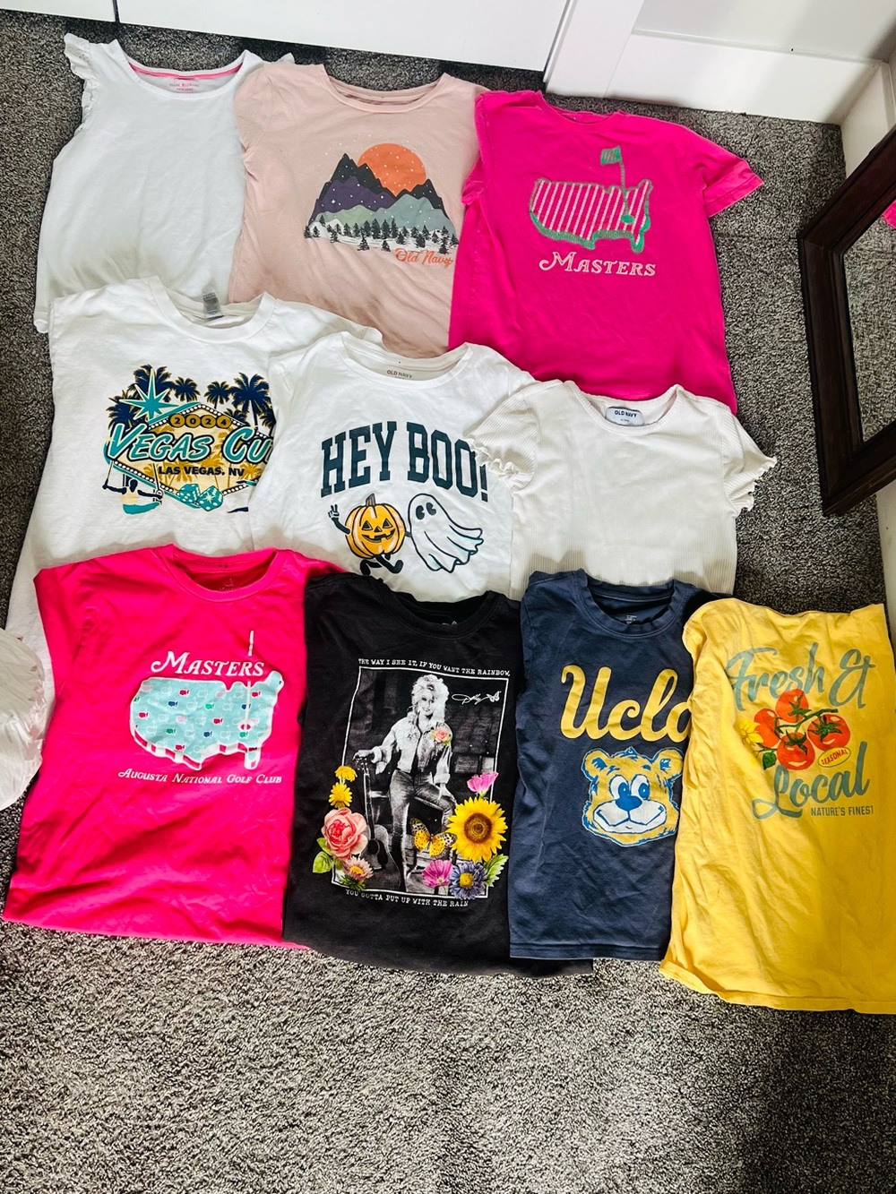 Masters Bright Pink Short Sleeve Kids Tee with Map Logo, bundle of 10.